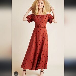 Anthropologie Maeve Polka Dot maxi dress Size 8